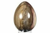 Colorful, Polished Petrified Wood Egg - Madagascar #245380-1